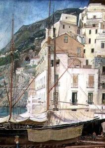 Boats in an Italian Harbour by Walter Crane