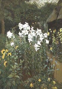 Madonna Lilies in a Garden by Walter Crane