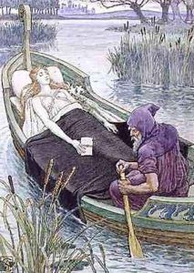 The Death Journey of the Lily Maid of Astolat by Walter Crane