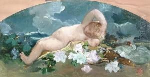 Sleeping Cupid by Pierre Victor Galland