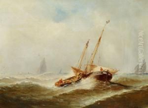 Lepinay: French Ships In A Heavy Sea by Paul Ch. Emmanuel Gallard-Lepinay
