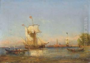Voiliers Et Barques Dans La Lagune Venitienne