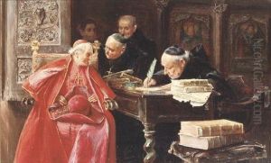 Attending To The Cardinal by Jose Gallegos Y Arnosa