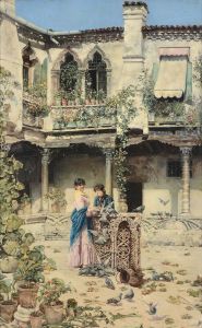 Feeding The Pigeons by Jose Gallegos Y Arnosa