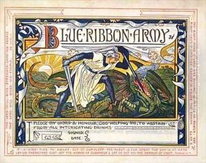 Blue Ribbon Army Pledge for Temperance by Walter Crane