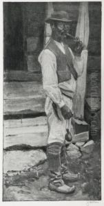 Smoking A Pipe by Akseli Valdemar Gallen-Kallela