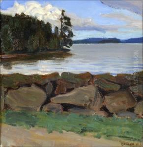 Kesapilviajarven Ylla. by Akseli Valdemar Gallen-Kallela