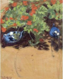 Maisema Afrikasta - Sinilinnut (landscape With Bluebirds) by Akseli Valdemar Gallen-Kallela