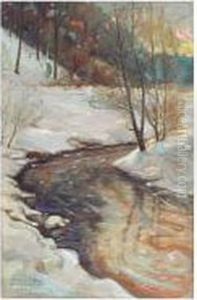 Talvinen Puro (winter Stream) by Akseli Valdemar Gallen-Kallela