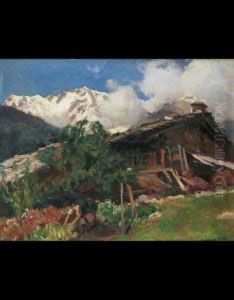 Paesaggio Montano Con Baita