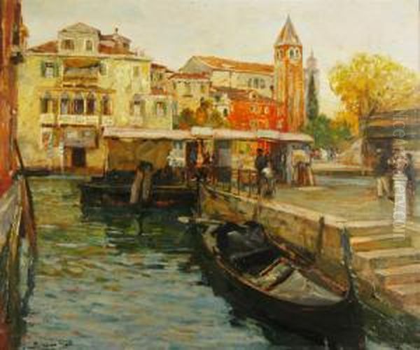 "scorcio Di Canale" Olio Su Compensato Firmato In Basso A Sinistra, In Cornice - view 1