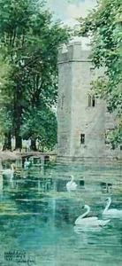 The Moat and Bishops Palace Wells Cathedral by Walter Crane
