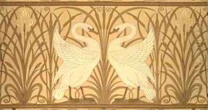 Swan wallpaper design by Walter Crane