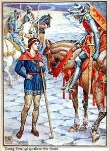 Young Percival Questions Sir Owen by Walter Crane