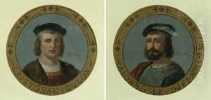 "cristobal Colon" Y "alonso De Ojeda" by Francisco Galofre Oller