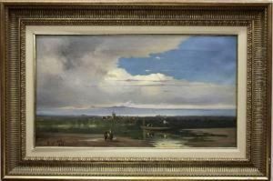 Barcas En El Rio by Baldomero Galofre Y Gimenez