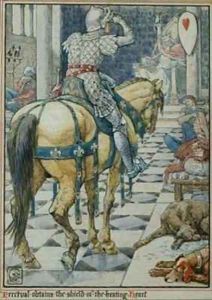 Percival Obtains the Shield of the Beating Heart