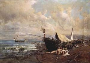 Ninos Con Barcos En Una Playa De Napoles Ninos Con Barcos En Una Playa De Napoles