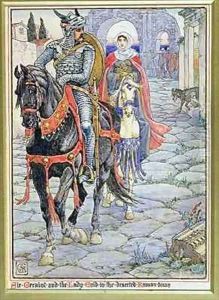 Sir Geraint and the Lady Enid in the Deserted Roman Town by Walter Crane