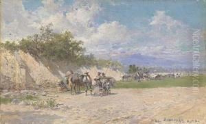 The Gypsy Camp by Baldomero Galofre Y Gimenez