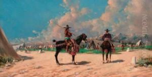 Spanish Horsemen By An Encampment