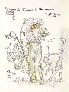 Wild Oxeyes in Meads that Gaze by Walter Crane