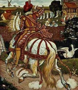 Margerys brother returns from far off lands from Little Goody Two Shoes by Walter Crane