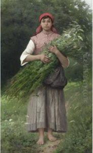 Young Peasant Woman From The Valley Of Andorno by Jules-Alexandre Gamba De Preydour