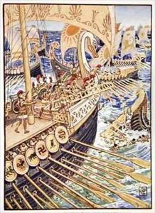 Ship dashed against ship till the Persian dead strewed the deep like flowers