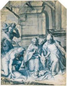 The Adoration Of The Shepherds by Lattanzio Gambara