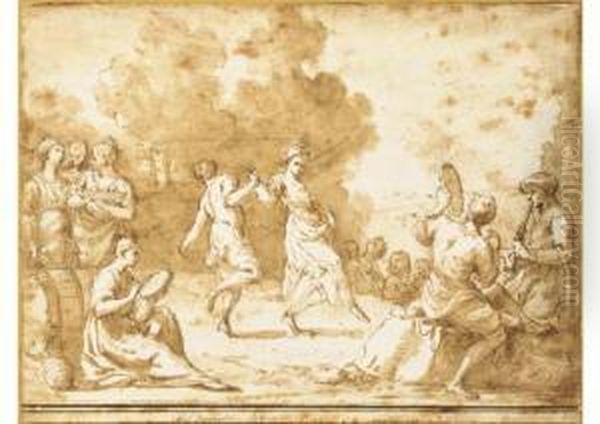 Peasants Dancing In A Landscape Surrounded By Musicians - view 1