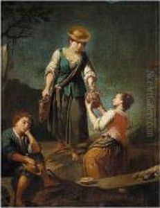 Landscape With Three Peasants Resting For Lunch