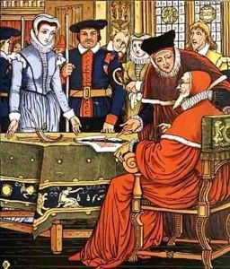 Mrs Margery is charged with witchcraft from Little Goody Two Shoes
