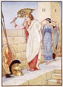 Often she would stand upon the walls of Troy by Walter Crane