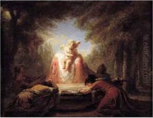 Cupidon Implore Par Un Groupe De Femmes, Ou La Fontaine D'amour (vers 1790) by Jacques Gamelin