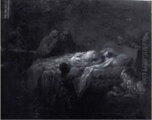 Famille Pleurant Le Defunt by Jacques Gamelin