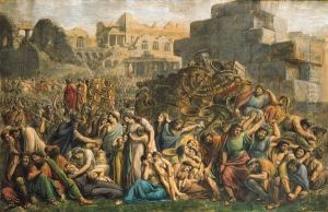 La Continence De Scipion Devant
Les Murailles D'une Ville, Desesclaves Construisant Un Mur Dans
L'arriere Plan; Et La Destructiondu Temple De Jerusalem by Jacques Gamelin