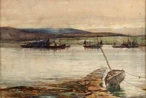 Shipping In An Estuary by Andrew Archer Gamley