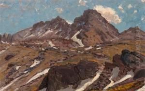 Berglandschaft. by Otto Gampert