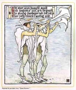 Trumpeters with Lilies by Walter Crane