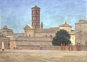 View of the Campanile of Santa Francesca Romana Rome