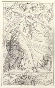 Preparatory drawing for a calendar by Walter Crane