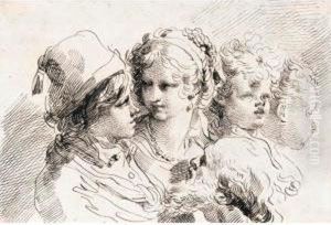 Sheet Of Studies Of Heads