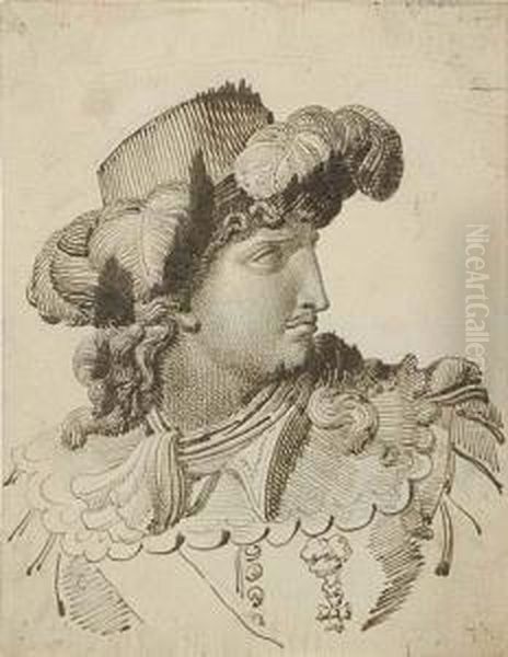 An Idealized Head In Profile To The Right - view 1