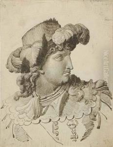 An Idealized Head In Profile To The Right by Mauro Gandolfi
