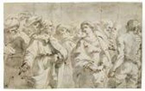 Le Christ Et La Femme Adultere by Ubaldo Gandolfi