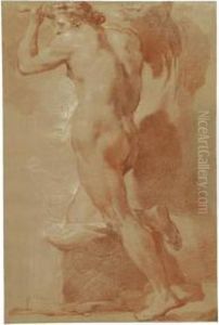 A Standing Male Nude, Seen From Behind by Ubaldo Gandolfi