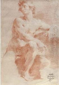 A Seated Nude Turned To The Left by Ubaldo Gandolfi