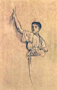 Study of a Maiden for The Advent of Spring by Walter Crane