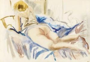 Female Nude In Repose. by Emil Ganso